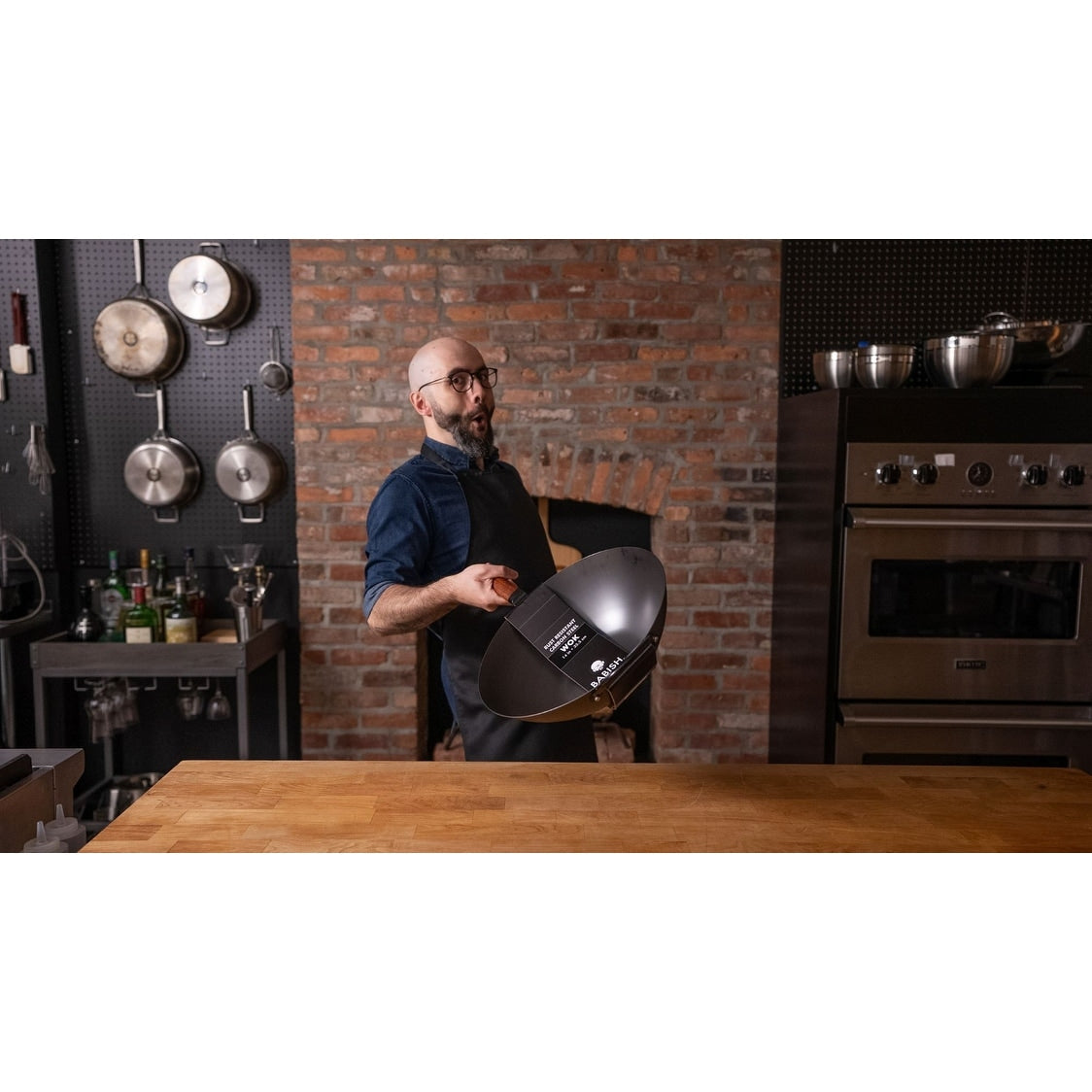 Babish 14-Inch Carbon Steel Flat Bottom Wok