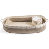 Baby Changing Basket, Handmade Woven Cotton Rope Moses Basket, Changing Table Topper with Mattress Pad
