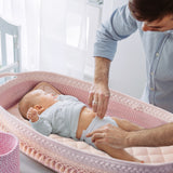 Baby Changing Basket, Handmade Woven Cotton Rope Moses Basket, Changing Table Topper with Mattress Pad