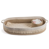 Baby Changing Basket, Handmade Woven Cotton Rope Moses Basket, Changing Table Topper with Mattress Pad