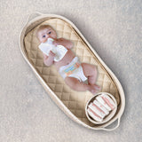 Baby Changing Basket, Handmade Woven Cotton Rope Moses Basket, Changing Table Topper with Mattress Pad