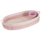 Baby Changing Basket, Handmade Woven Cotton Rope Moses Basket, Changing Table Topper with Mattress Pad