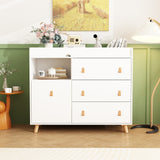 Baby Changing Table Dresser with 4 Drawers,Shelf Hidden Trash Storage