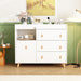 Baby Changing Table Dresser with 4 Drawers,Shelf Hidden Trash Storage