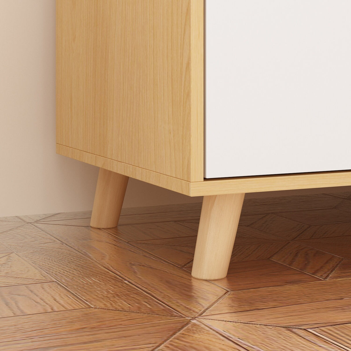 Baby Changing Table Dresser with 4 Drawers,Shelf Hidden Trash Storage