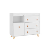 Baby Changing Table Dresser with 4 Drawers,Shelf Hidden Trash Storage