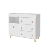 Baby Changing Table Dresser with 4 Drawers,Shelf Hidden Trash Storage