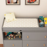 Baby Changing Table Dresser with 4 Drawers,Shelf Hidden Trash Storage