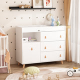 Baby Changing Table Dresser with 4 Drawers,Shelf Hidden Trash Storage