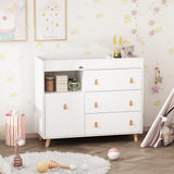 Baby Changing Table Dresser with 4 Drawers,Shelf Hidden Trash Storage