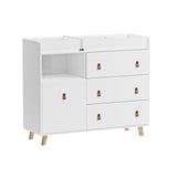 Baby Changing Table Dresser with 4 Drawers,Shelf Hidden Trash Storage