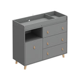 Baby Changing Table Dresser with 4 Drawers,Shelf Hidden Trash Storage