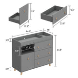 Baby Changing Table Dresser with 4 Drawers,Shelf Hidden Trash Storage