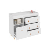 Baby Changing Table Dresser with 4 Drawers,Shelf Hidden Trash Storage