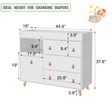 Baby Changing Table Dresser with 4 Drawers,Shelf Hidden Trash Storage