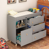 Baby Changing Table Dresser with 4 Drawers,Shelf Hidden Trash Storage