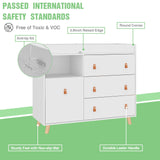 Baby Changing Table Dresser with 4 Drawers,Shelf Hidden Trash Storage