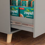 Baby Changing Table Dresser with 4 Drawers,Shelf Hidden Trash Storage