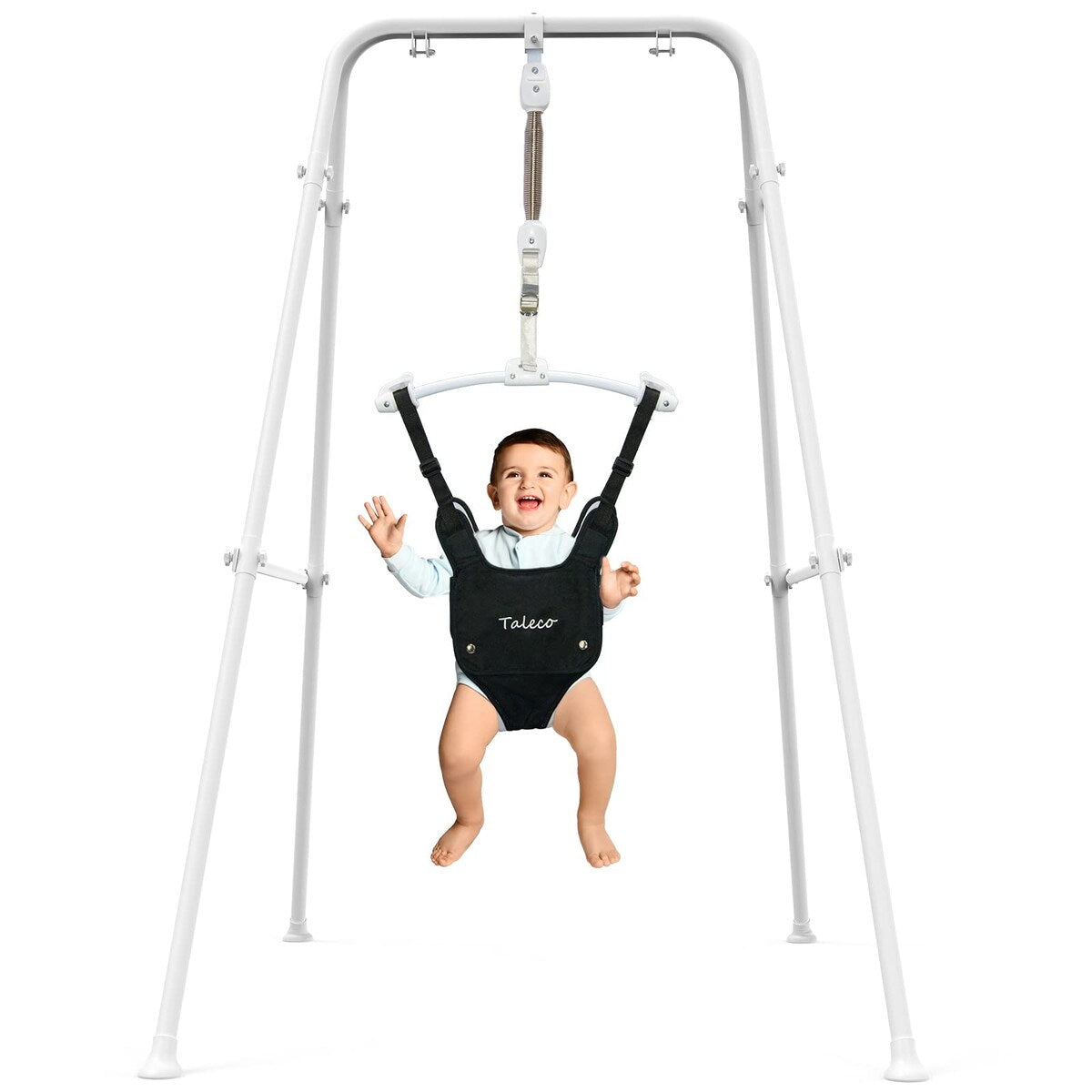 Baby Jumper with Stand,Baby Bouncer,Easy Set-Up,Baby Exerciser for Active Babies,Suitable for Indoor and Outdoor, White