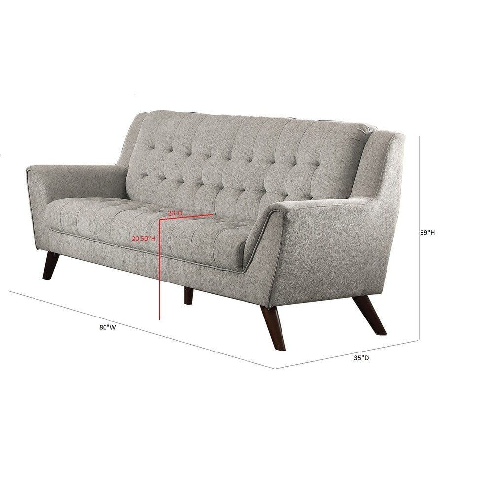 Baby Natalia Mid-century Modern Dove Grey Sofa - 80" x 35" x 39"