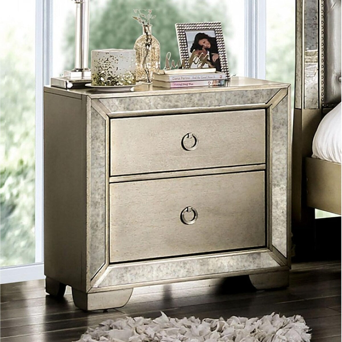 Bacery 2 Drawer Nightstand