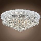Bagel Design 12 Light 24" Chrome Flush With Clear European/Swarovski Crystals - 12.00