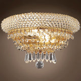 Bagel Design 2 Light 12" Gold Wall Sconce With Clear European Crystals - 8.00