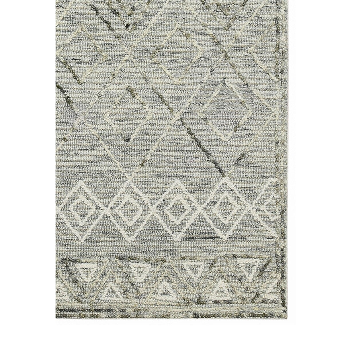 Bakari Parsall Light Gray Hand-Hooked Wool Area Rug