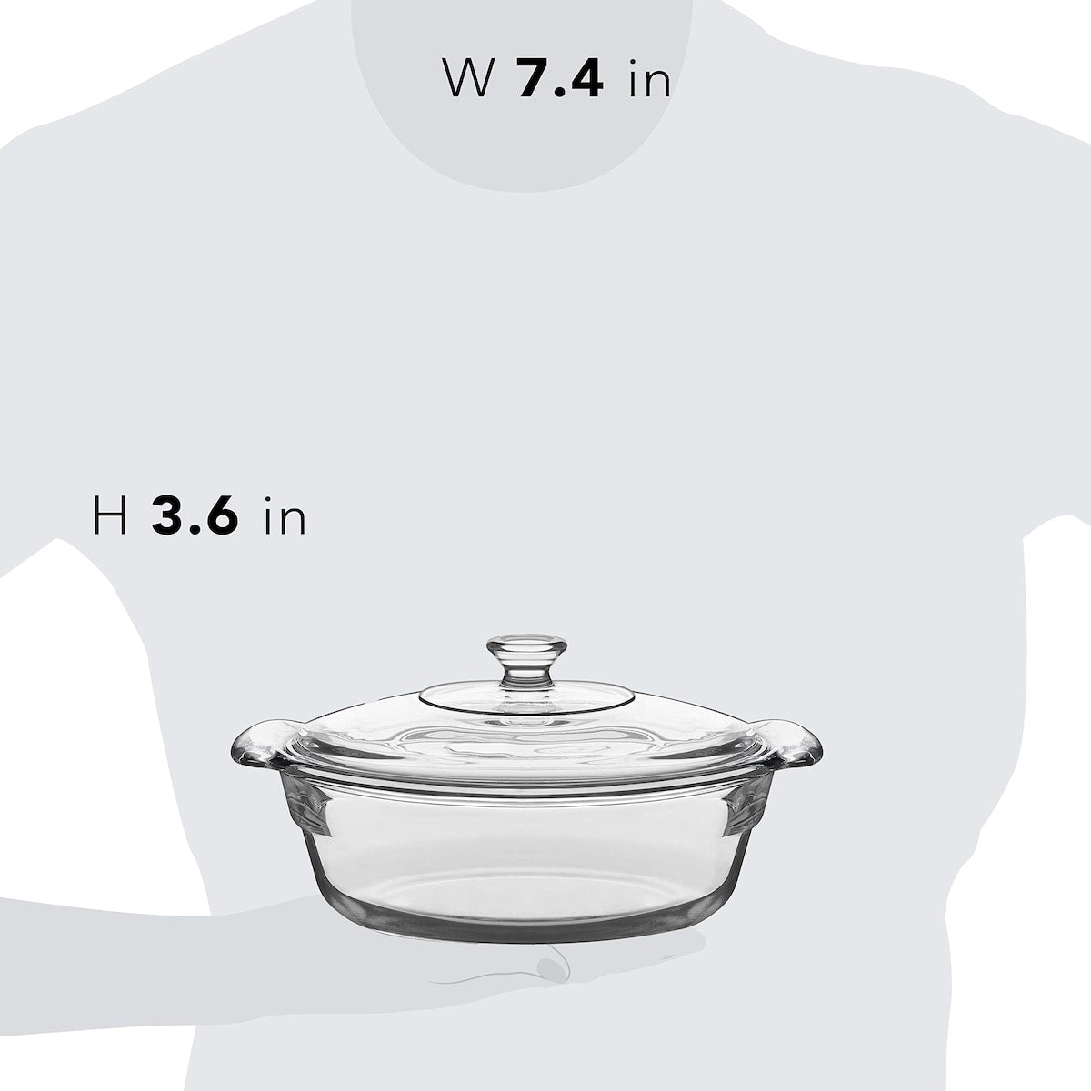 Baker's Premium Glass Casserole Dish with Cover, 2-quart