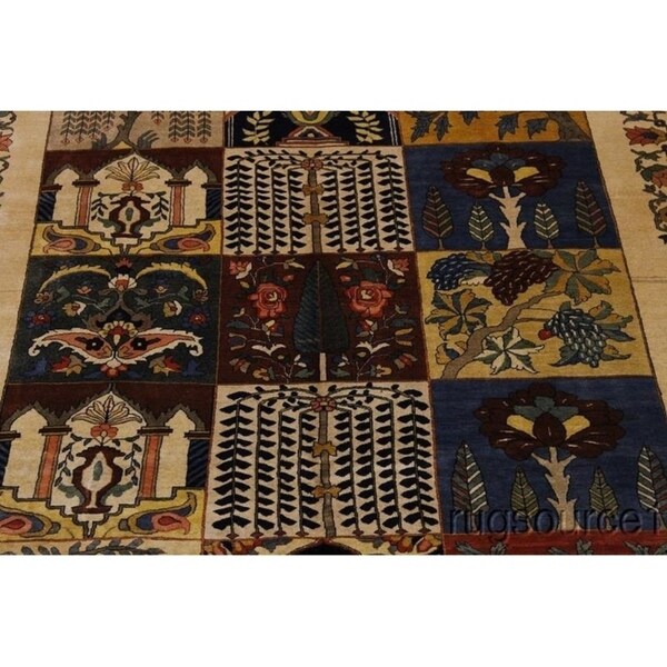 Bakhtiari Genuine Wool Handmade Wool Oriental Area Rug Persian Red - 9'8" x 7'0"
