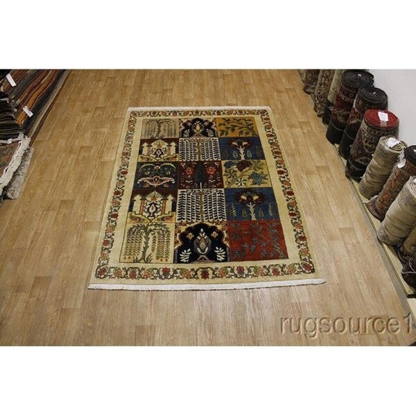 Bakhtiari Genuine Wool Handmade Wool Oriental Area Rug Persian Red - 9'8" x 7'0"