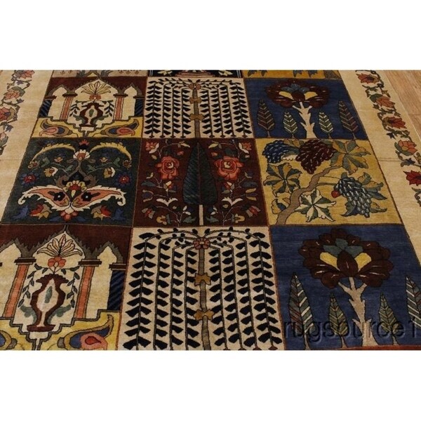 Bakhtiari Genuine Wool Handmade Wool Oriental Area Rug Persian Red - 9'8" x 7'0"