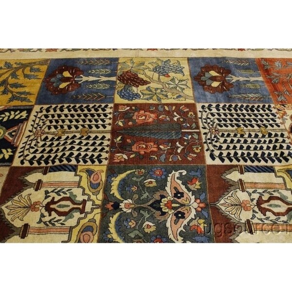 Bakhtiari Genuine Wool Handmade Wool Oriental Area Rug Persian Red - 9'8" x 7'0"