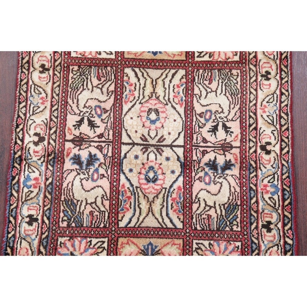 Bakhtiari Geometric Garden Design Handmade Wool Persian Rug - 4'10" x 2'0" Runner