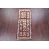 Bakhtiari Geometric Garden Design Handmade Wool Persian Rug - 4'10" x 2'0" Runner