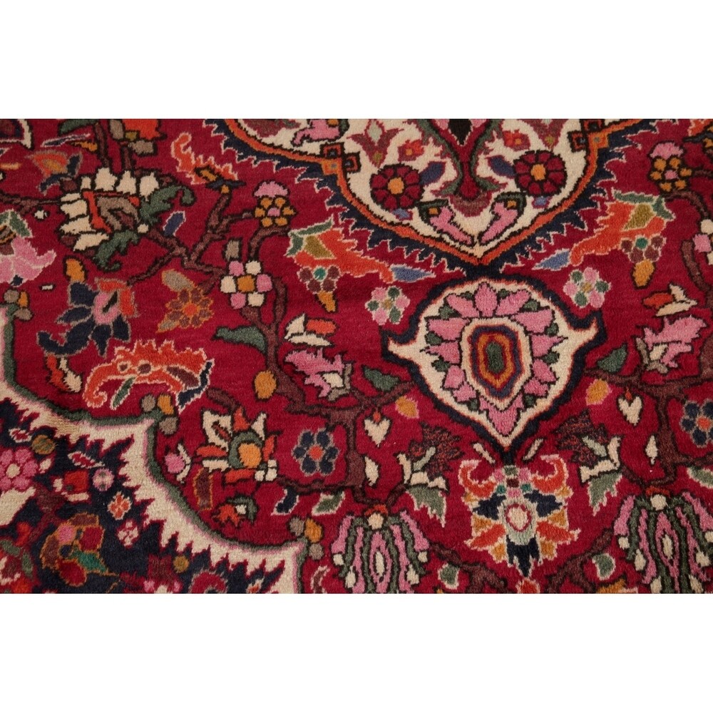 Bakhtiari Medallion Oriental Hand Knotted Wool Persian Area Rug - 9'9" x 6'8"