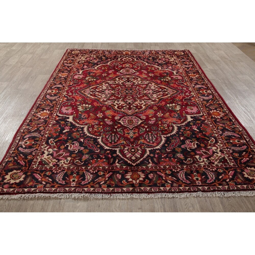 Bakhtiari Medallion Oriental Hand Knotted Wool Persian Area Rug - 9'9" x 6'8"