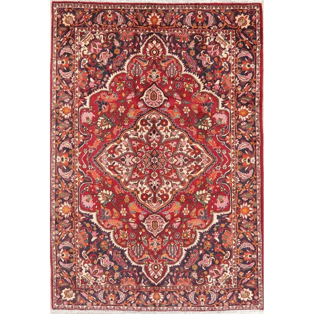 Bakhtiari Medallion Oriental Hand Knotted Wool Persian Area Rug - 9'9" x 6'8"