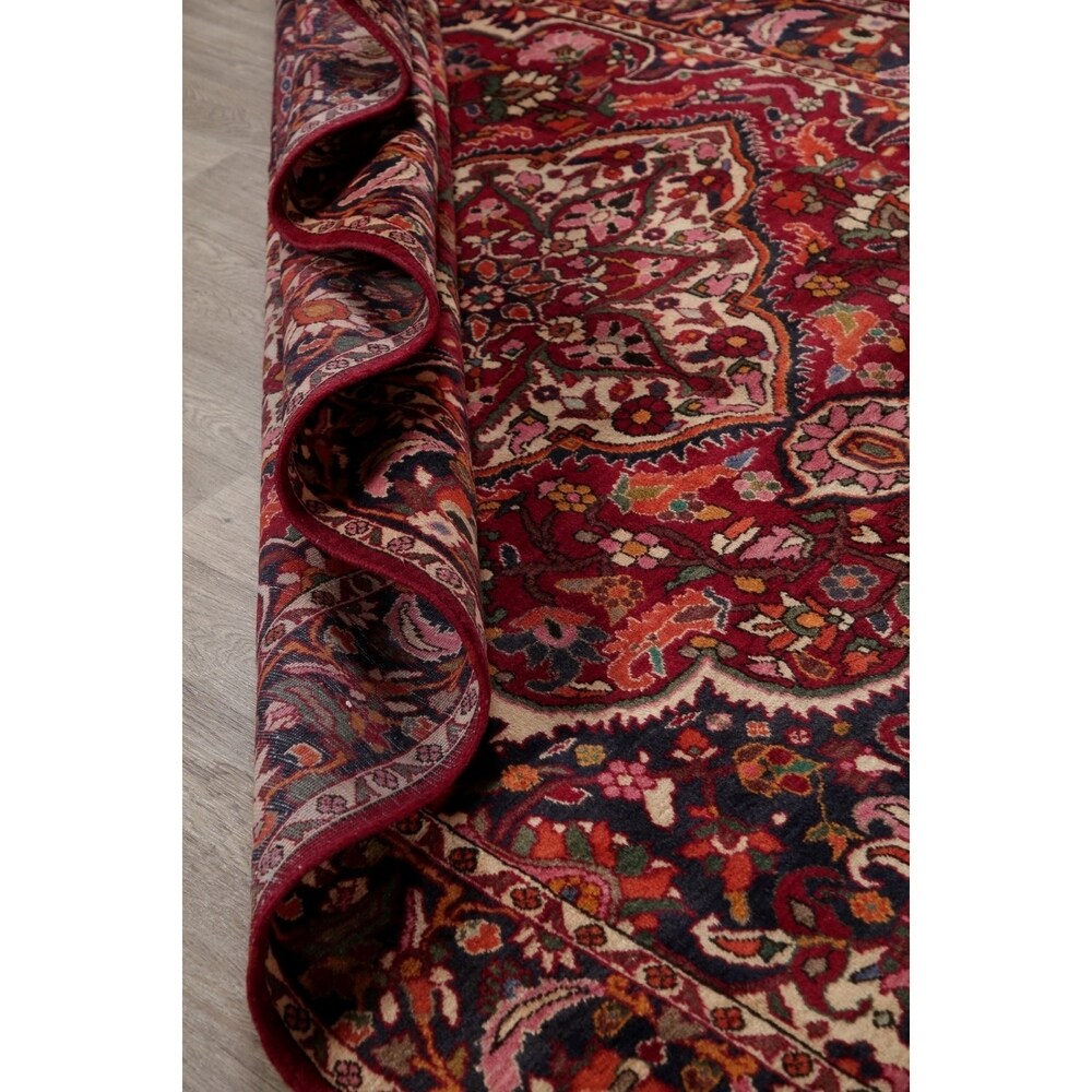 Bakhtiari Medallion Oriental Hand Knotted Wool Persian Area Rug - 9'9" x 6'8"