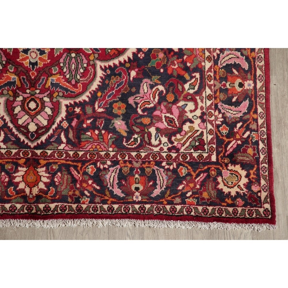 Bakhtiari Medallion Oriental Hand Knotted Wool Persian Area Rug - 9'9" x 6'8"