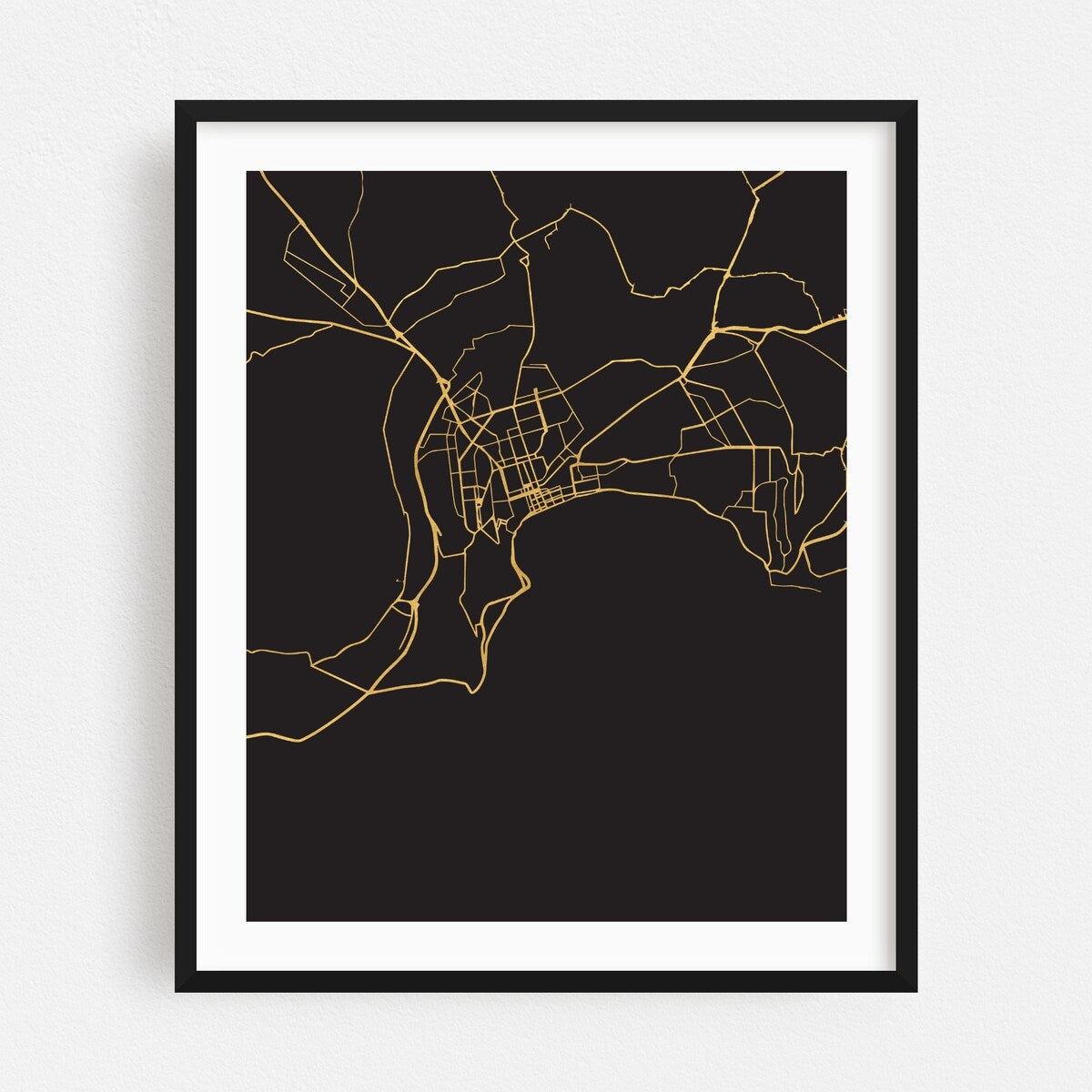 Baku Azerbaijan Baku Azerbaijan Gold City Street Map Art Print/Poster