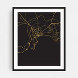 Baku Azerbaijan Baku Azerbaijan Gold City Street Map Art Print/Poster