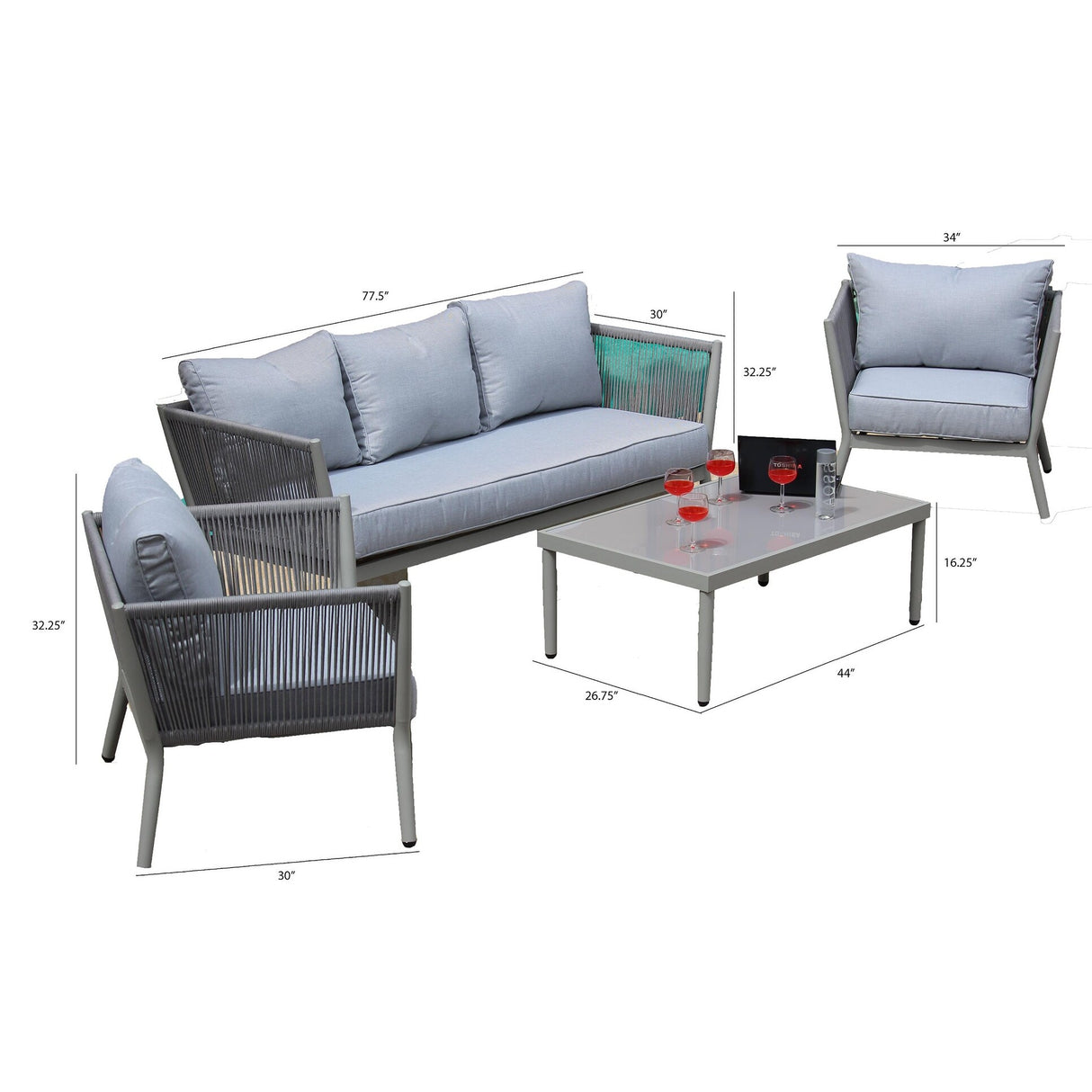 Bal Harbour Four Piece Deep Seating Estate Set