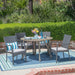 Baldwin Outdoor 5 Piece Acacia Wood and Wicker Dining Set by Christopher Knight Home