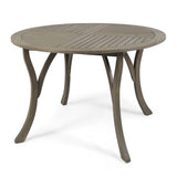Baldwin Outdoor 5 Piece Acacia Wood and Wicker Dining Set by Christopher Knight Home