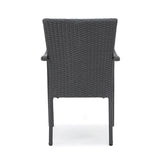 Baldwin Outdoor 5 Piece Acacia Wood and Wicker Dining Set by Christopher Knight Home