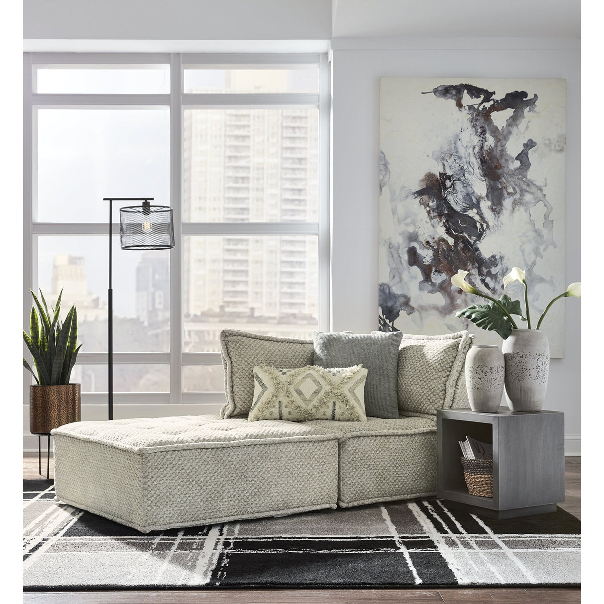 Bales Boho-Chic Modular Taupe Accent Chair - 40"W x 40"D x 30"H
