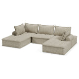 Bales Boho-Chic Modular Taupe Accent Chair - 40"W x 40"D x 30"H