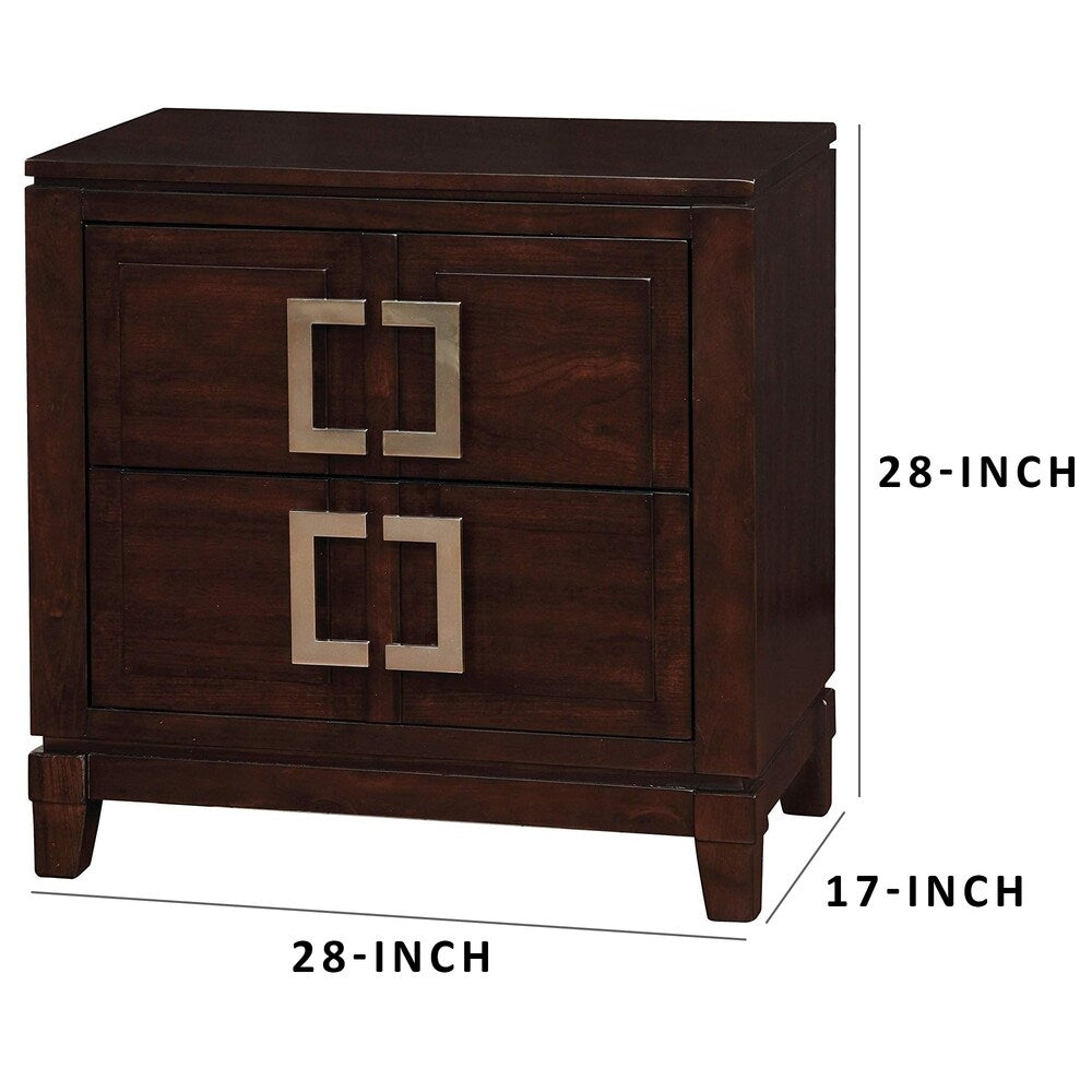 Balfour Transitional Night Stand In Brown Cherry Finish