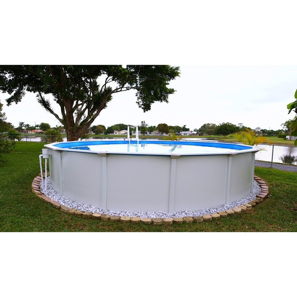 Bali 24' Round 52" Steel Wall Above Ground Pool Ultimate Package